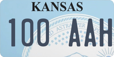 KS license plate 100AAH