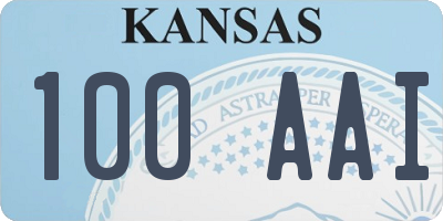 KS license plate 100AAI