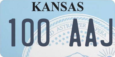 KS license plate 100AAJ