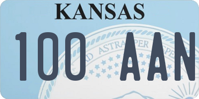KS license plate 100AAN