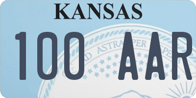 KS license plate 100AAR