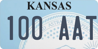 KS license plate 100AAT