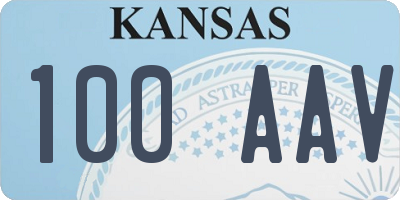 KS license plate 100AAV