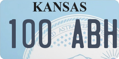 KS license plate 100ABH