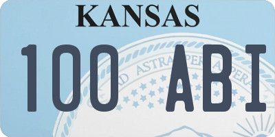 KS license plate 100ABI