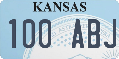 KS license plate 100ABJ