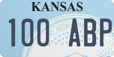 KS license plate 100ABP