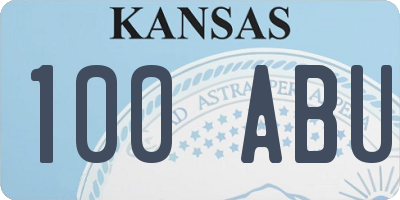 KS license plate 100ABU