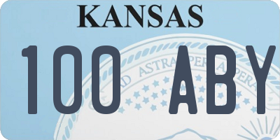 KS license plate 100ABY