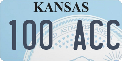 KS license plate 100ACC