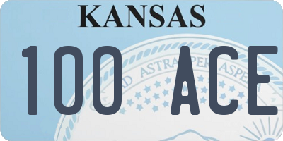 KS license plate 100ACE
