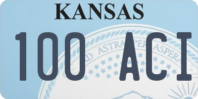 KS license plate 100ACI