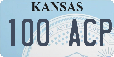 KS license plate 100ACP