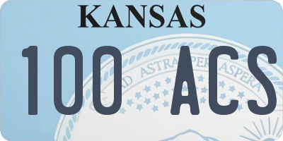 KS license plate 100ACS