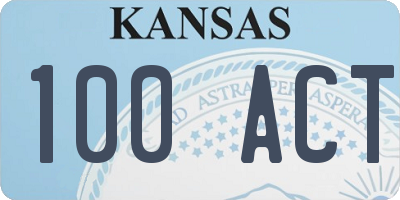 KS license plate 100ACT