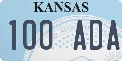KS license plate 100ADA