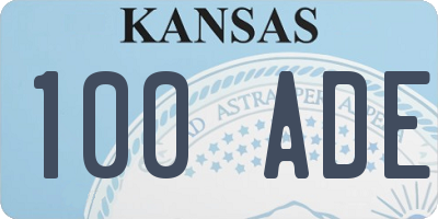 KS license plate 100ADE