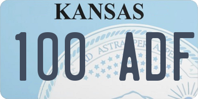 KS license plate 100ADF