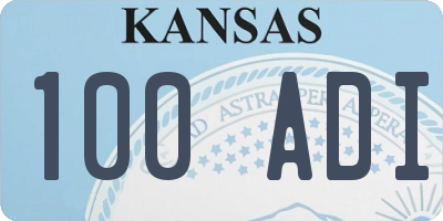 KS license plate 100ADI
