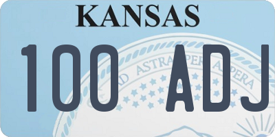 KS license plate 100ADJ