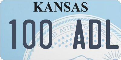 KS license plate 100ADL