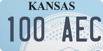KS license plate 100AEC