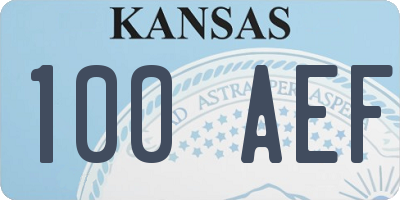 KS license plate 100AEF