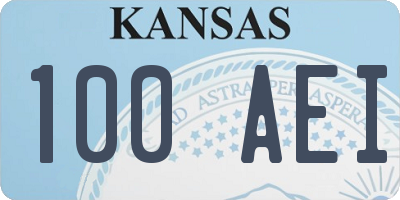 KS license plate 100AEI
