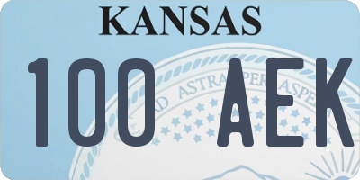 KS license plate 100AEK