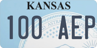 KS license plate 100AEP
