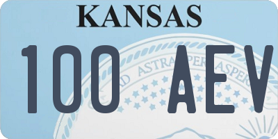 KS license plate 100AEV