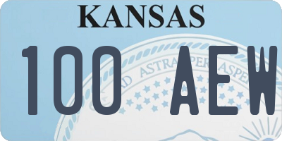 KS license plate 100AEW