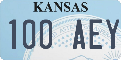 KS license plate 100AEY