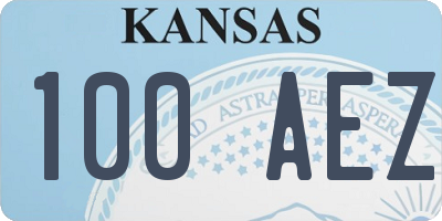 KS license plate 100AEZ