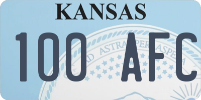 KS license plate 100AFC