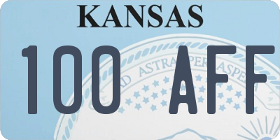 KS license plate 100AFF