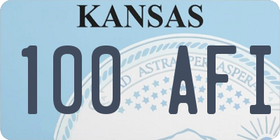 KS license plate 100AFI