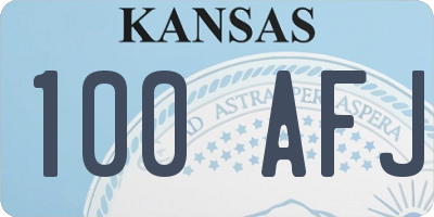 KS license plate 100AFJ