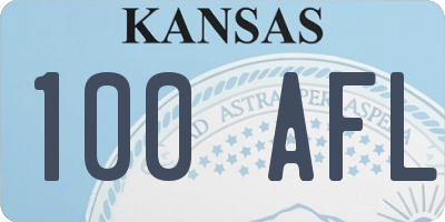 KS license plate 100AFL