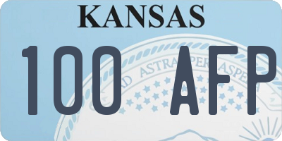 KS license plate 100AFP