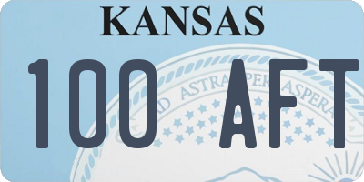 KS license plate 100AFT