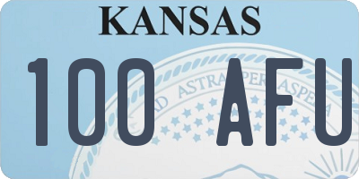 KS license plate 100AFU