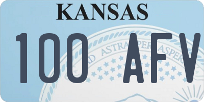 KS license plate 100AFV