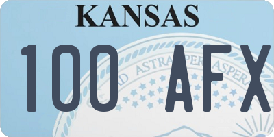 KS license plate 100AFX