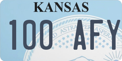 KS license plate 100AFY
