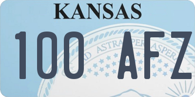 KS license plate 100AFZ