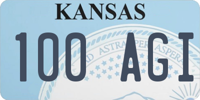 KS license plate 100AGI