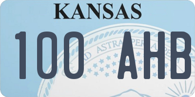 KS license plate 100AHB