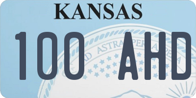 KS license plate 100AHD