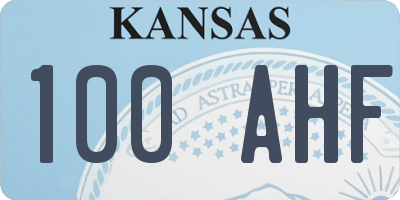 KS license plate 100AHF